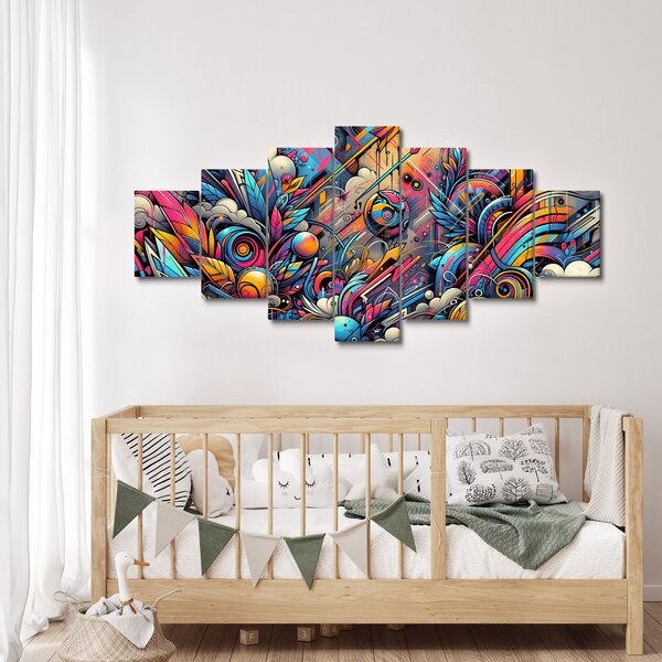 Obraz - Pestrobarevné graffiti (210x100 cm)