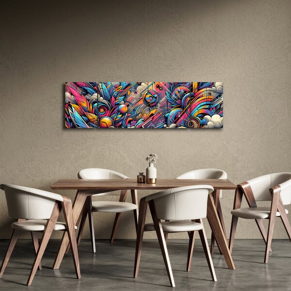 Obraz - Pestrobarevné graffiti (170x50 cm)