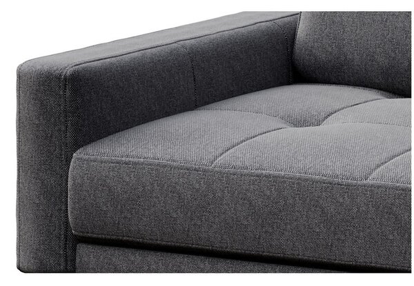 Rohová pohovka musso tufted 248 cm tmavě šedá pravá