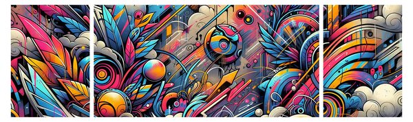 Obraz - Pestrobarevné graffiti (170x50 cm)