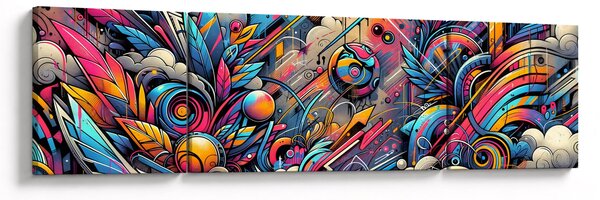 Obraz - Pestrobarevné graffiti (170x50 cm)
