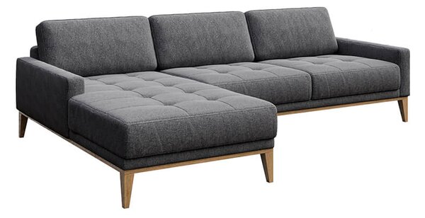 Rohová pohovka musso tufted 248 cm tmavě šedá levá