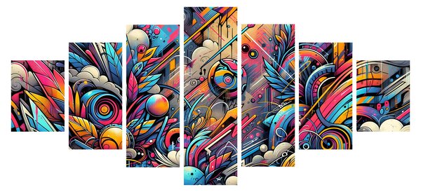 Obraz - Pestrobarevné graffiti (210x100 cm)