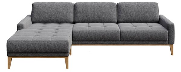 Rohová pohovka musso tufted 248 cm tmavě šedá levá