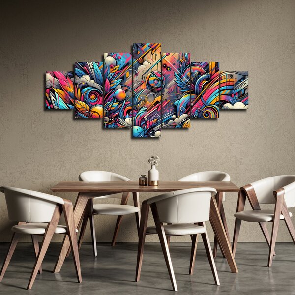 Obraz - Pestrobarevné graffiti (210x100 cm)