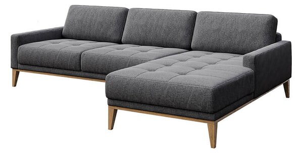 Rohová pohovka musso tufted 248 cm tmavě šedá pravá