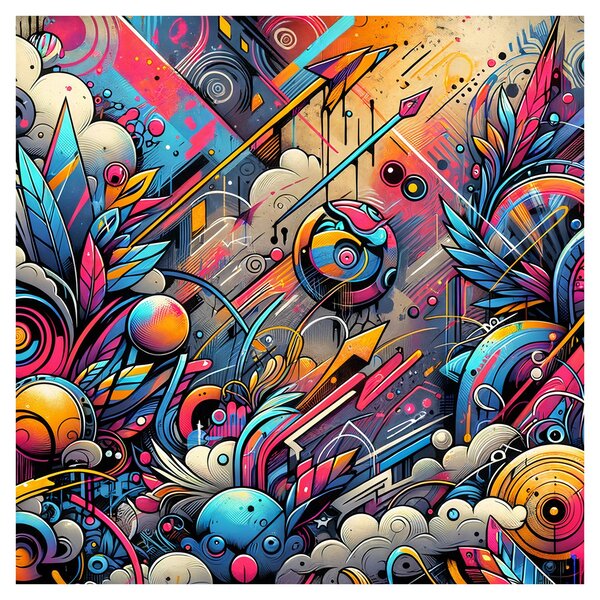 Obraz - Pestrobarevné graffiti (30x30 cm)