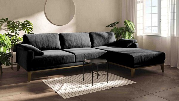 Rohová pohovka musso tufted 248 cm antracit pravá