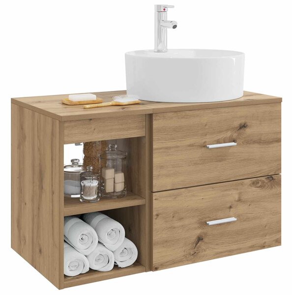 Sada koupelnového nábytku 2 ks Dub artisan Kompozitní dřevo 3403911
