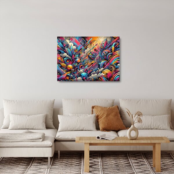 Skleněný obraz - Pestrobarevné graffiti (70x50 cm)