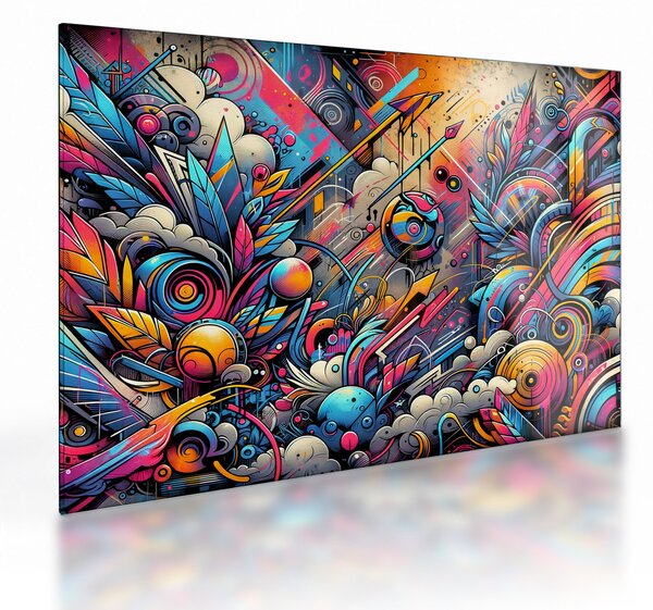 Skleněný obraz - Pestrobarevné graffiti (70x50 cm)