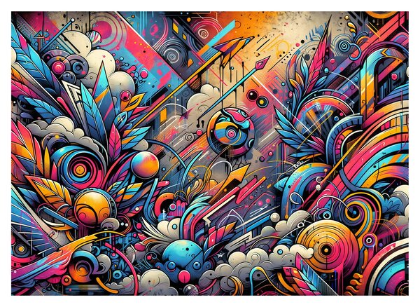 Skleněný obraz - Pestrobarevné graffiti (70x50 cm)