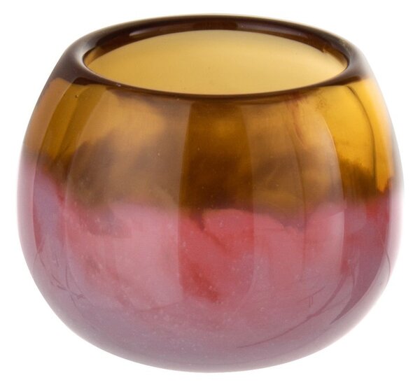 Okrovo-růžová skleněná váza Vana ball - Ø8*7 cm