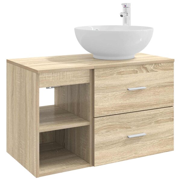 Sada koupelnového nábytku 2 ks Dub sonoma Kompozitní dřevo 3403914