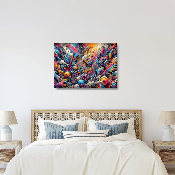 Skleněný obraz - Pestrobarevné graffiti (70x50 cm)
