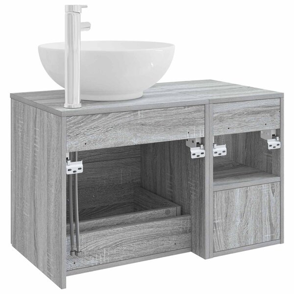 Sada koupelnového nábytku 2 ks Šedý Sonoma Kompozitní dřevo 3403917