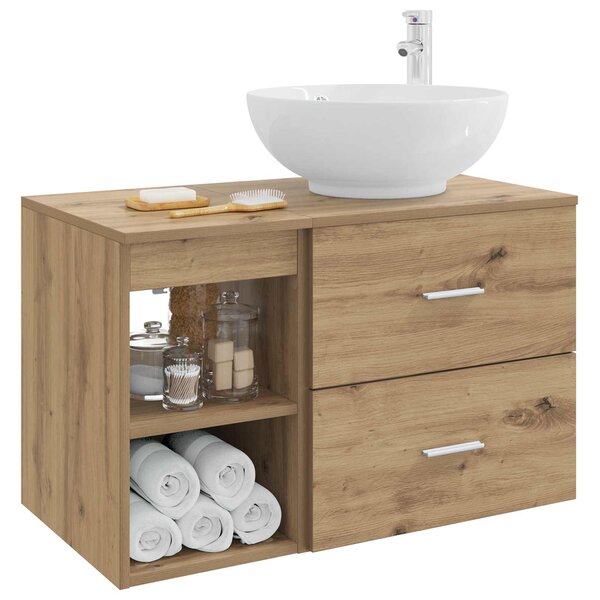 Sada koupelnového nábytku 2 ks Dub artisan Kompozitní dřevo 3403919