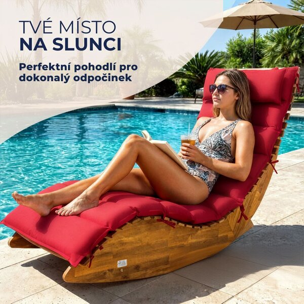 Podložka na saunové lehátko BALI, 58x7x177cmcm, červená Detex