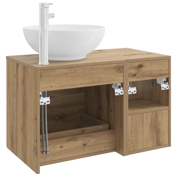 Sada koupelnového nábytku 2 ks Dub artisan Kompozitní dřevo 3403919