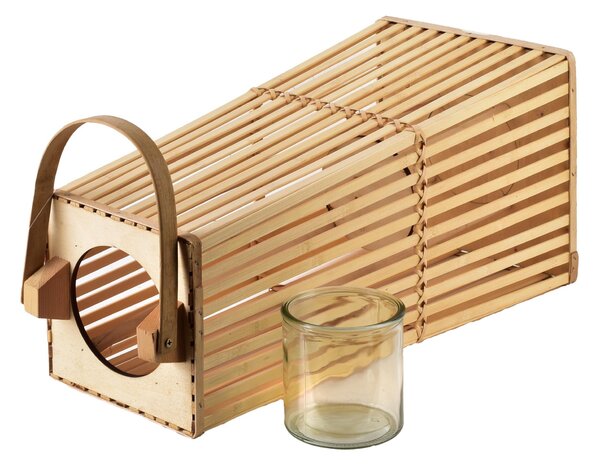 Mondex Proutěná lucerna LUCIE Natural 26,5x57 cm hnědá
