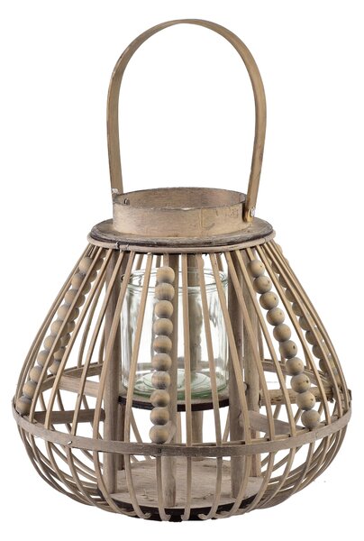 Mondex Proutěná lucerna LUCIE Grey 30x28 cm šedá