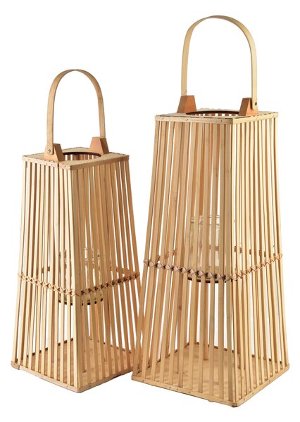 Mondex Proutěná lucerna LUCIE Natural 26,5x57 cm hnědá