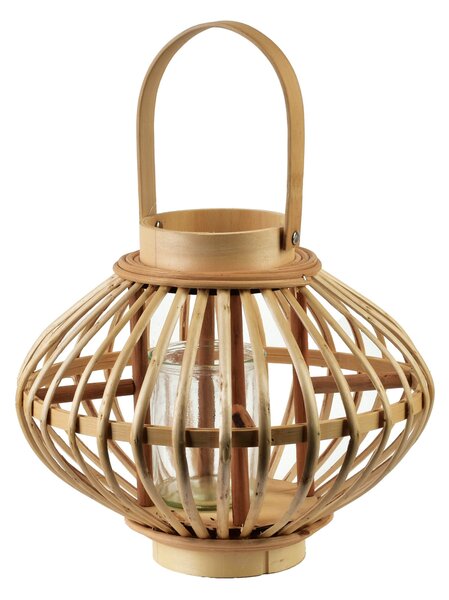 Mondex Proutěná lucerna LUCIE Natural 27x22 cm hnědá