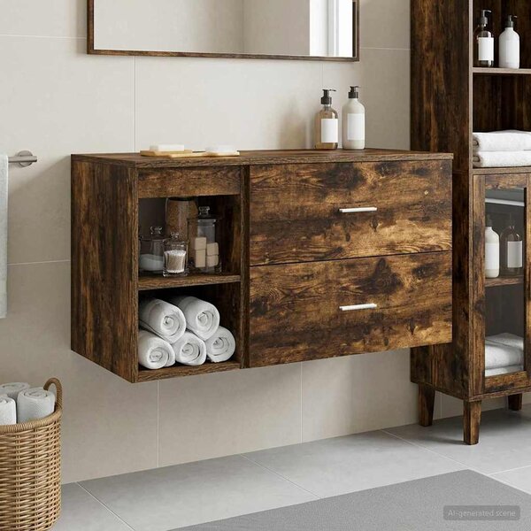 Sada koupelnového nábytku 2 ks Kouřový dub Kompozitní dřevo 3403940