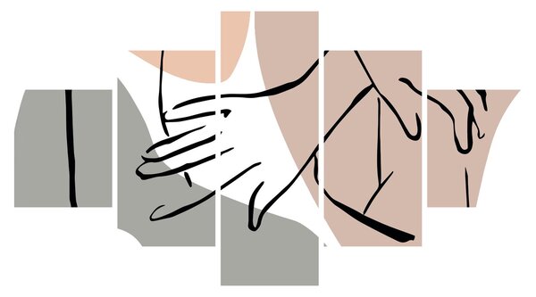 Obraz - Woman body line art N⁰2 (125x70 cm)