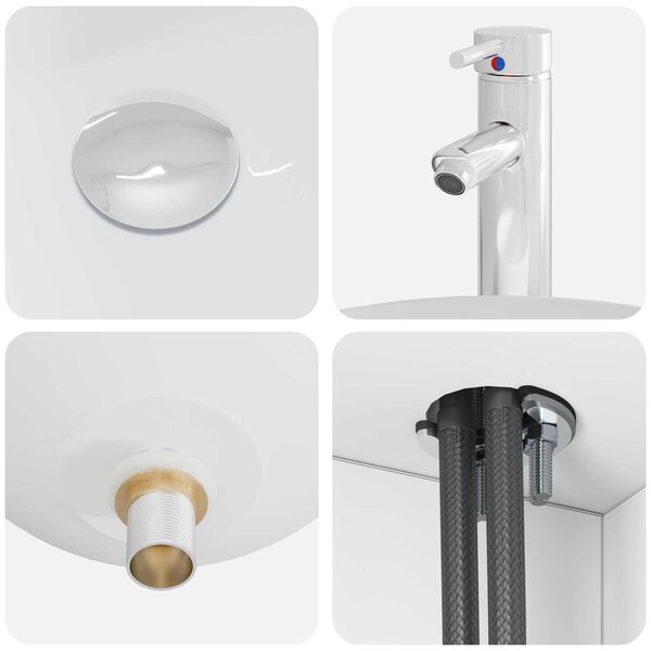 Sada koupelnového nábytku 2 ks Bílá Kompozitní dřevo 3403952