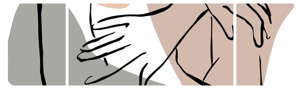 Obraz - Woman body line art N⁰2 (170x50 cm)