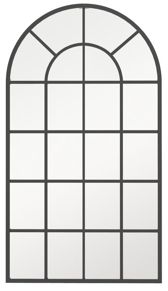 HOMCOM nástěnné zrcadlo 110 x 65 cm dekorativní zrcadlo s kovovým rámem závěsné zrcadlo do obývacího pokoje pro ložnici černé | Aosom