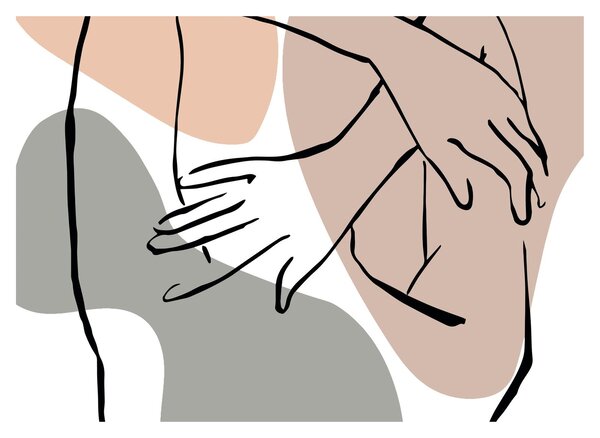 Obraz - Woman body line art N⁰2 (70x50 cm)