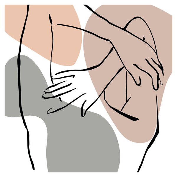 Obraz - Woman body line art N⁰2 (30x30 cm)