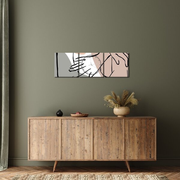 Obraz - Woman body line art N⁰2 (s hodinami) (90x30 cm)