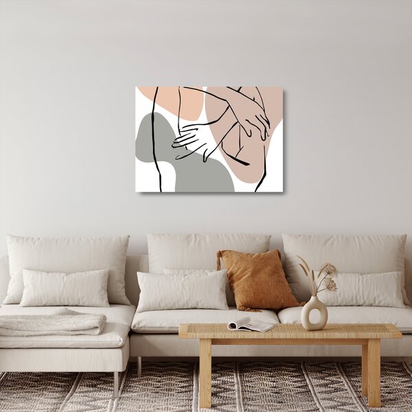 Skleněný obraz - Woman body line art N⁰2 (70x50 cm)