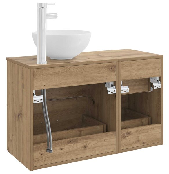 Sada koupelnového nábytku 2 ks Dub artisan Kompozitní dřevo 3403959