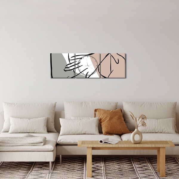 Obraz - Woman body line art N⁰2 (s hodinami) (90x30 cm)