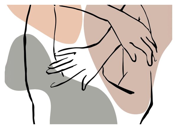 Skleněný obraz - Woman body line art N⁰2 (70x50 cm)