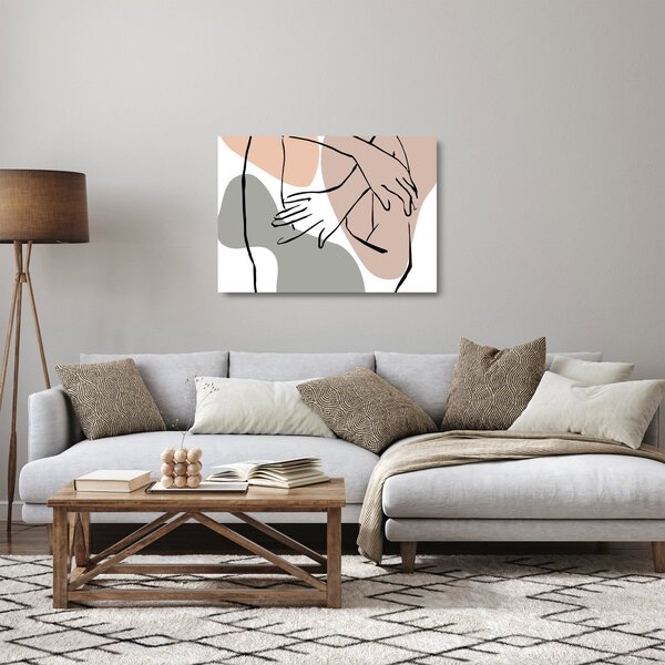 Skleněný obraz - Woman body line art N⁰2 (70x50 cm)