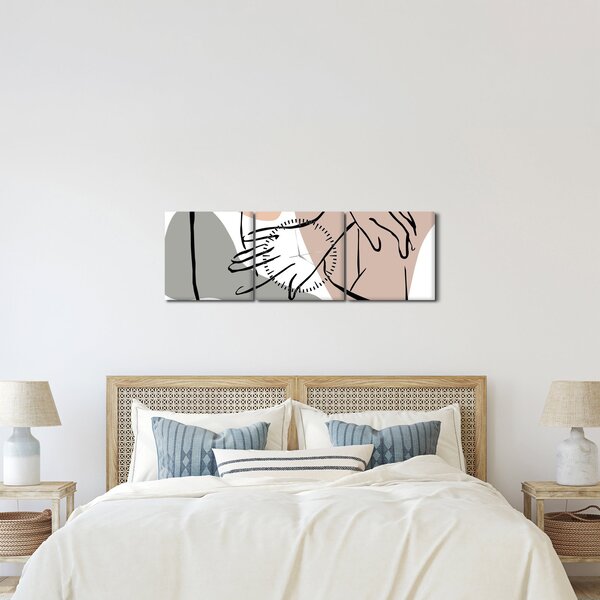 Obraz - Woman body line art N⁰2 (s hodinami) (90x30 cm)
