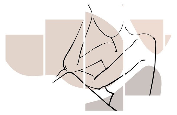 Obraz - Woman body line art N⁰1 (125x70 cm)
