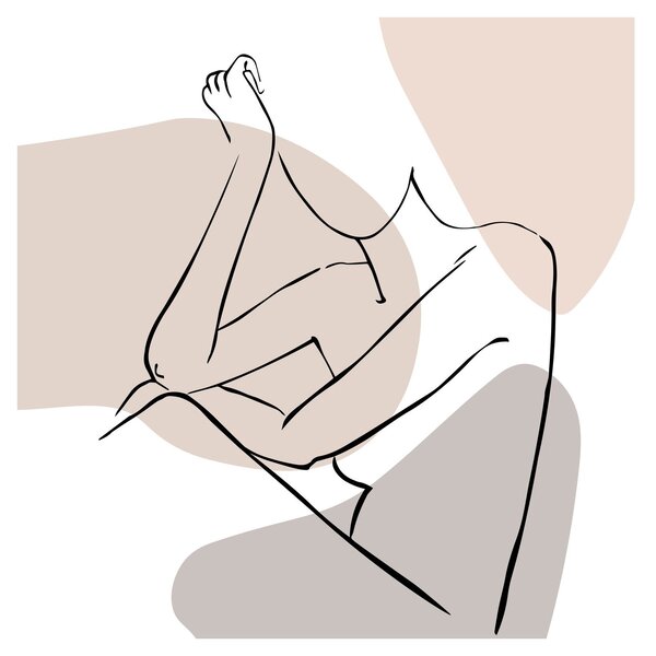 Obraz - Woman body line art N⁰1 (30x30 cm)
