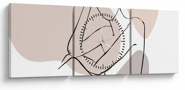 Obraz - Woman body line art N⁰1 (s hodinami) (90x30 cm)