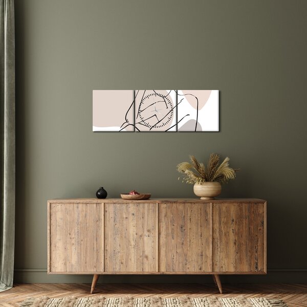 Obraz - Woman body line art N⁰1 (s hodinami) (90x30 cm)