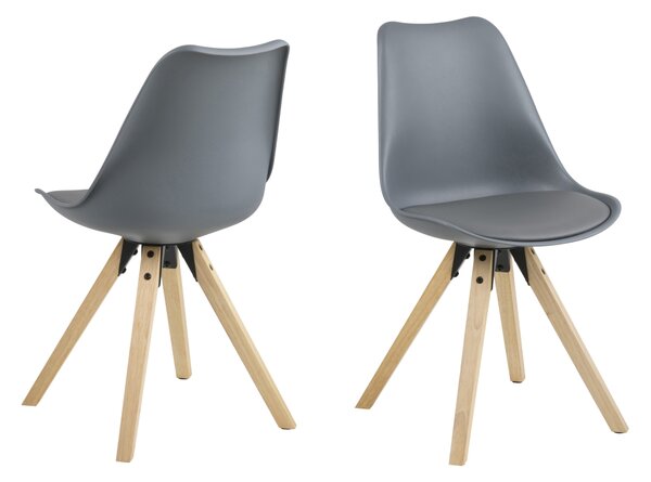 Designová židle Nascha šedá-přírodní