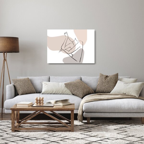Skleněný obraz - Woman body line art N⁰1 (70x50 cm)