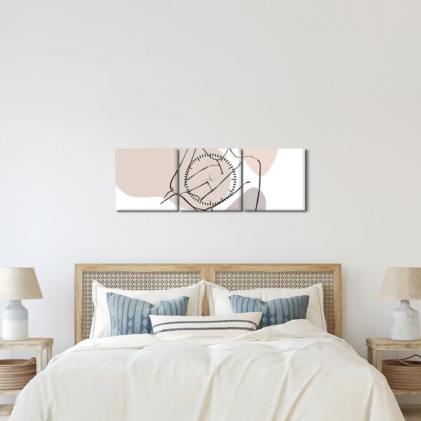 Obraz - Woman body line art N⁰1 (s hodinami) (90x30 cm)