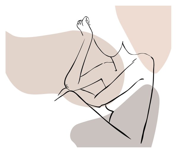 Skleněný obraz - Woman body line art N⁰1 (70x50 cm)