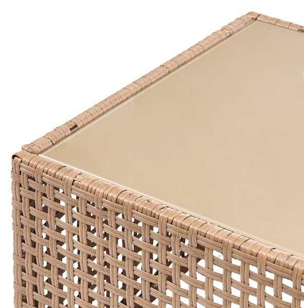 Zahradní konferenční stolek OMEGANA 66 cm 66 cm Umělý ratan Béžová